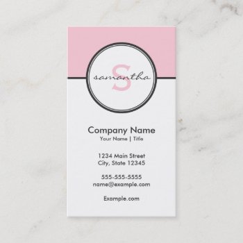 Modern Pink And Gray Business Card by snowfinch at Zazzle