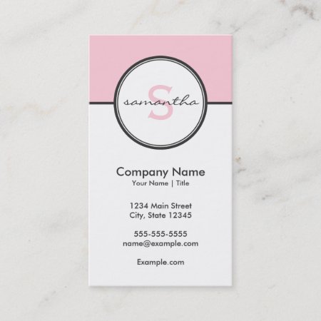 Modern Pink And Gray Business Card