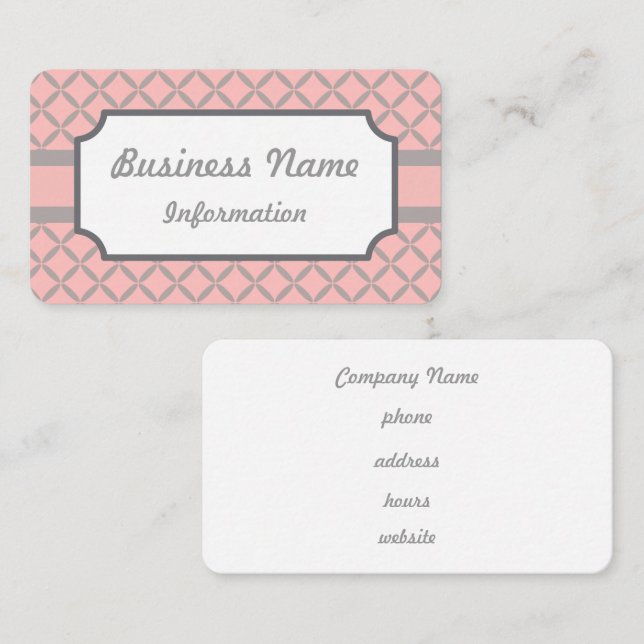 Modern Pink and Gray Business Card (Front/Back)
