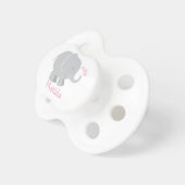 Modern Pink and Gray Elephant Custom Monogram Pacifier (Front Right)