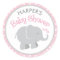 Modern Pink and Gray Elephant Girl Baby Shower