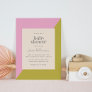 Modern Pink and Green Geometric Baby Shower Invitation