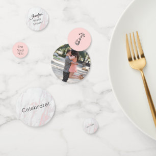 Modern Pink and Grey Marble Confetti