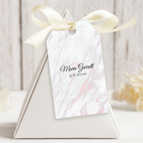 Modern Pink and Grey Marble Gift Tags