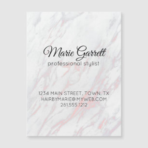 Modern Pink and Grey Marble Magnetic