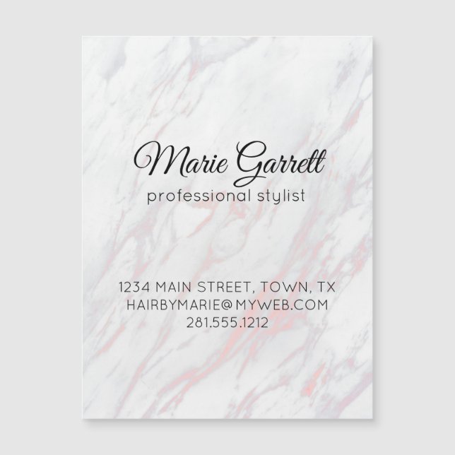 Modern Pink and Grey Marble Magnetic (Front)