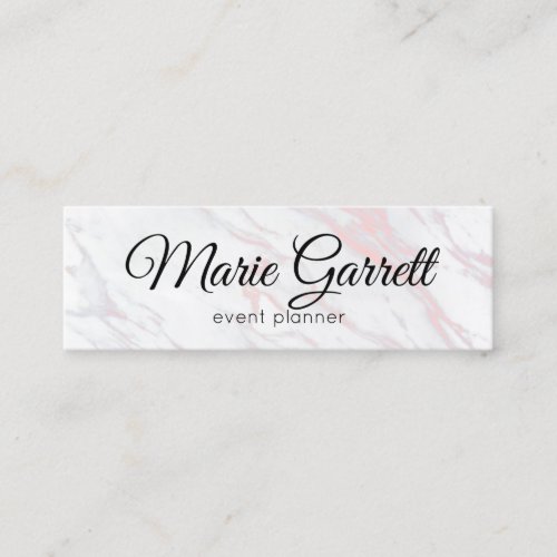 Modern Pink and Grey Marble Mini Business Card