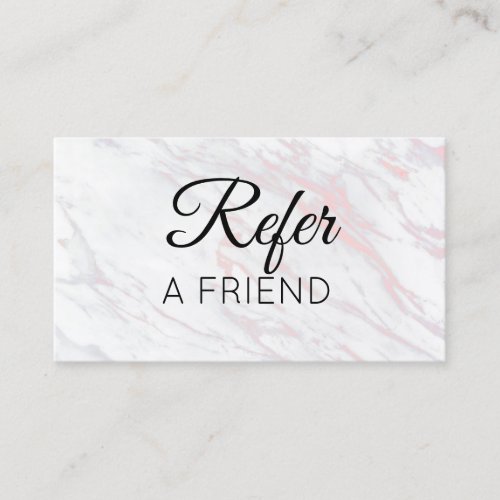 Modern Pink and Grey Marble Referral Card