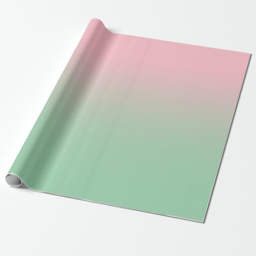 Modern Pink and Mint Green Ombre Wrapping Paper