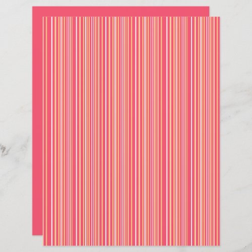 Modern Pink and Orange Striped Scrapbook Paper