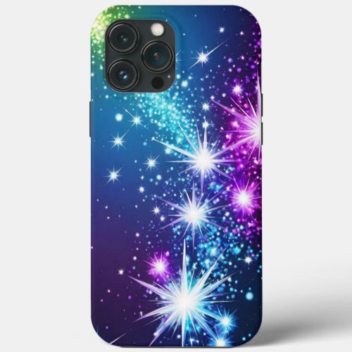 Modern pink and purple blue Sparkle chic  iPhone 13 Pro Max Case