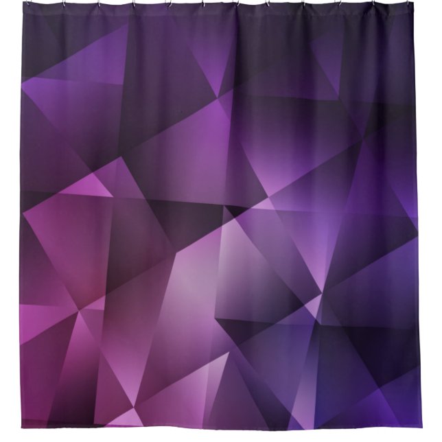 Modern pink and purple polygonal seamless pattern shower curtain (Front)