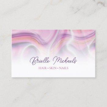 Modern Pink And Purple Swirl Hair And Beauty Salon Business Card by GirlyBusinessCards at Zazzle