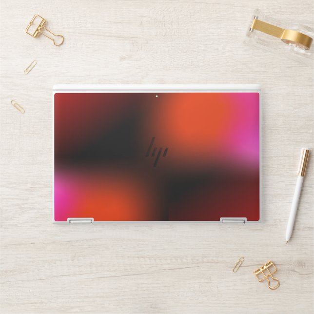 Modern Pink and Red Gradient HP Laptop Skin (Desk)