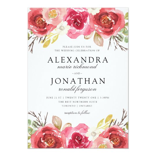 Modern Pink and Red Wedding Invitations | Zazzle.com