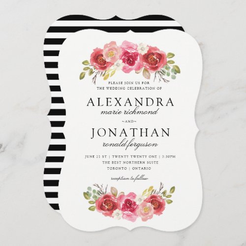 Modern Pink and Red Wedding Invitations