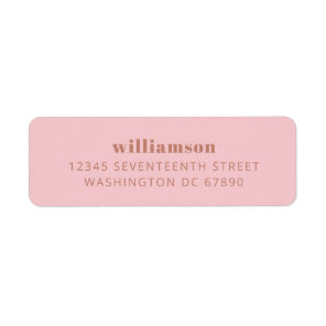 Modern Pink and Taupe Last Name Return Address  Label