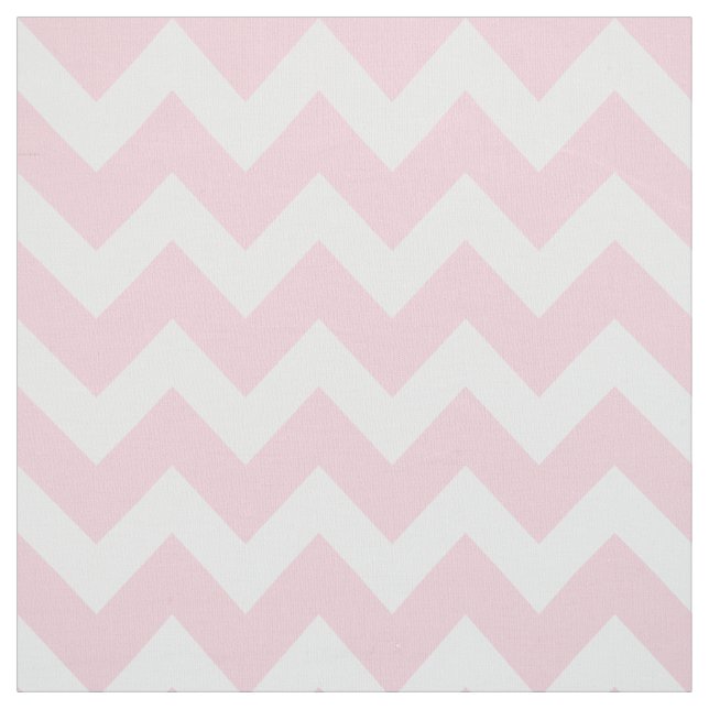 Modern Pink and White Chevron Stripes Pattern Fabric (Swatch)