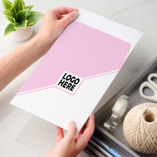 Modern pink and white custom logo business envelope mailers