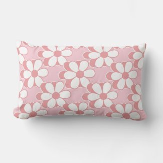 Modern Pink and White Flowers on Light Pink