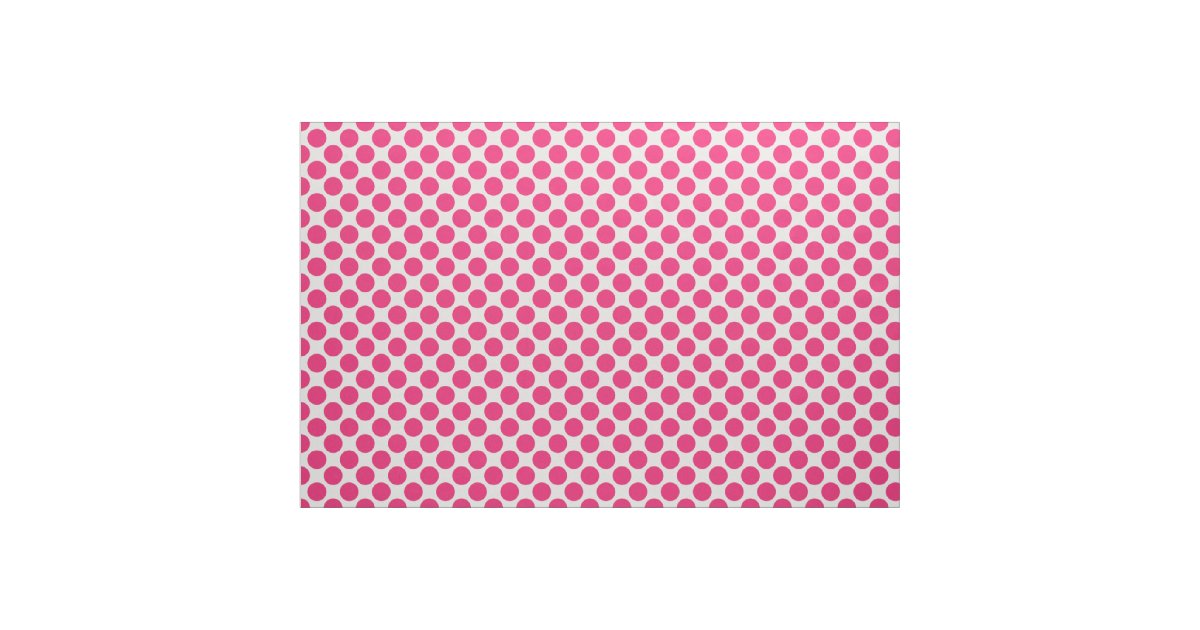 Modern Pink and White Large Polka Dots Fabric | Zazzle