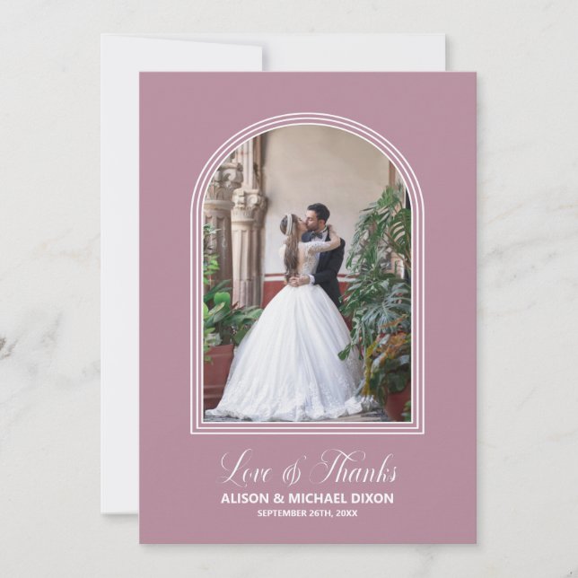 Modern Pink Arch Wedding Thank You (Front)