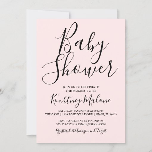 Modern Pink Baby Shower Invitation | Zazzle