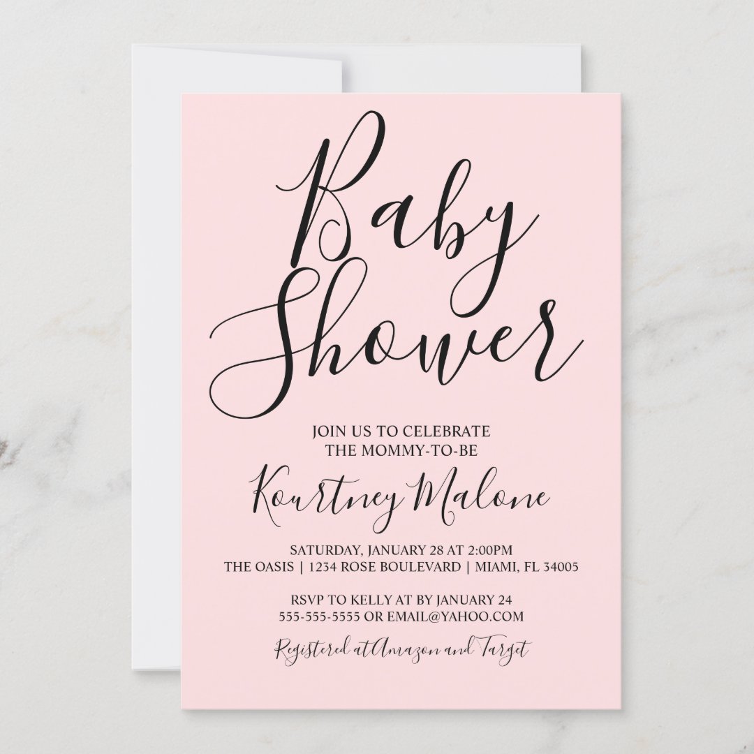 Modern Pink Baby Shower Invitation | Zazzle