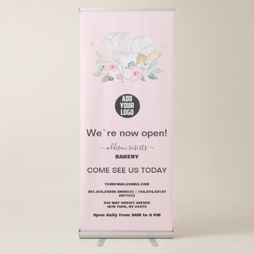 Modern Pink Baking and Cooking  Retractable Banner