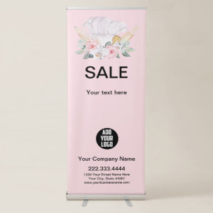 Modern Pink Baking and Cooking Sale Retractable Ba Retractable Banner