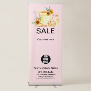 Modern Pink Baking and Cooking Sale  Retractable Banner