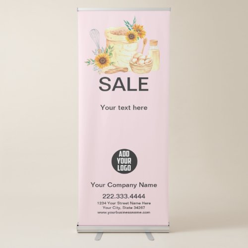 Modern Pink Baking and Cooking Sale  Retractable Banner
