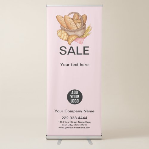 Modern Pink Baking and Cooking Sale Retractable Banner