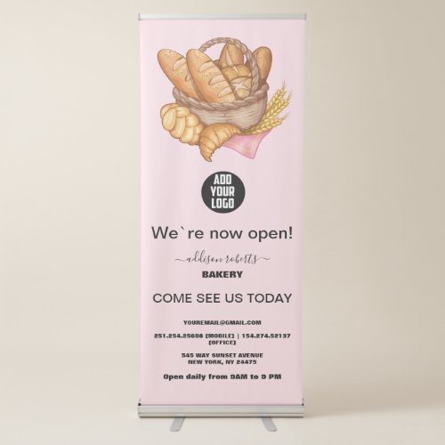 Modern Pink Baking and Cooking Scan Retractable Banner
