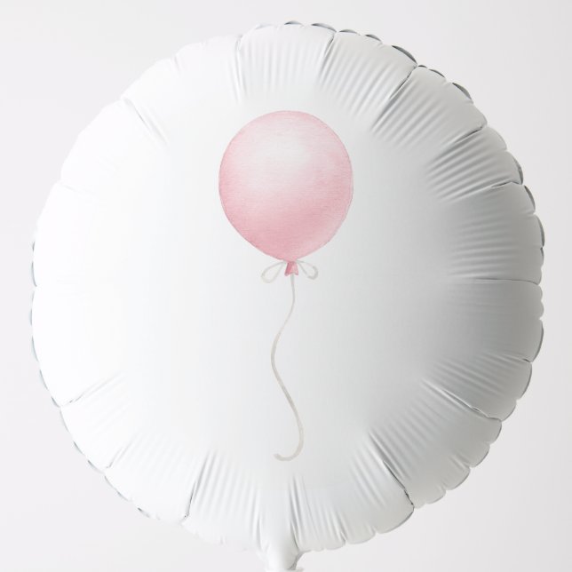 Modern Pink Balloon Girl Baby Shower (Front)