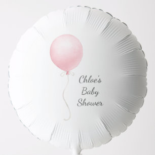 Modern Pink Balloon Girl Baby Shower