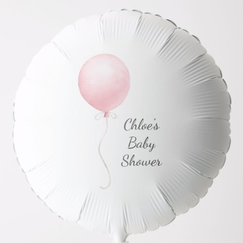 Modern Pink Balloon Girl Baby Shower