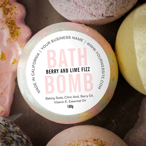 Modern Pink Bath Bomb or Soap Bar Minimal  Classic Round Sticker