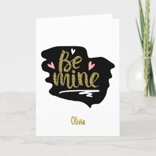 Modern pink be mine valentine day couple holiday