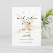 Modern Pink Beach Sweet Sixteen Party Invitation (Standing Front)
