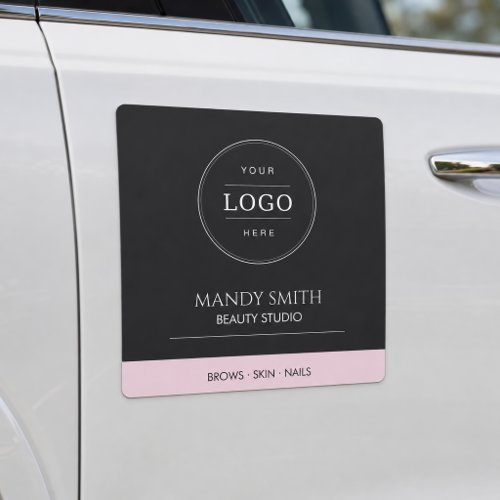 Modern Pink Beauty Business Logo Car Magnet