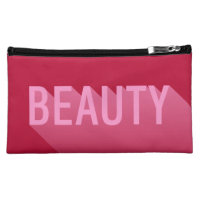 Modern Pink Beauty Long Shadow Typography Cosmetic Bag