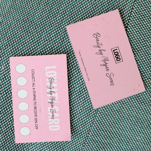 Modern Pink Beauty Spa Script Loyalty Card