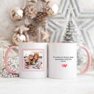 Modern Pink Best Friends Bestie Photo Mug