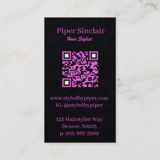 Modern Pink & Black Business Card