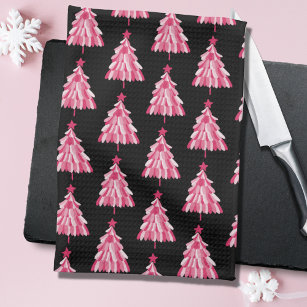 Pink Christmas Geometry Luxe Hand Towel