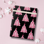 Modern Pink Black Christmas Tree Pattern Wrapping Paper<br><div class="desc">Modern pink and black Christmas tree design wrapping paper.  You can change the background color in the edit tool,  or contact me for assistance.  Matching items available.  Artwork from artists own illustrations.  Please contact me for customization and special requests.  © Zoe Chapman Design</div>