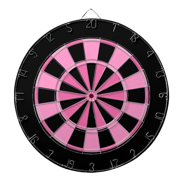 Modern Pink Black Dart Board (Front)