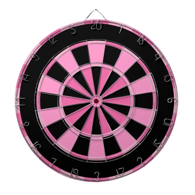 Modern Pink Black Dart Board (Front)