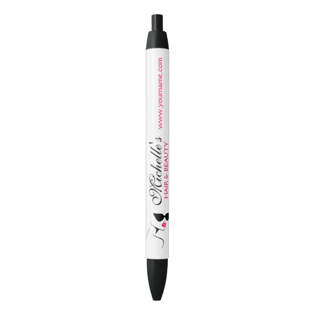 Modern Pink Black Fashion Girl with Eyeglasses Pen (Front Vertical)